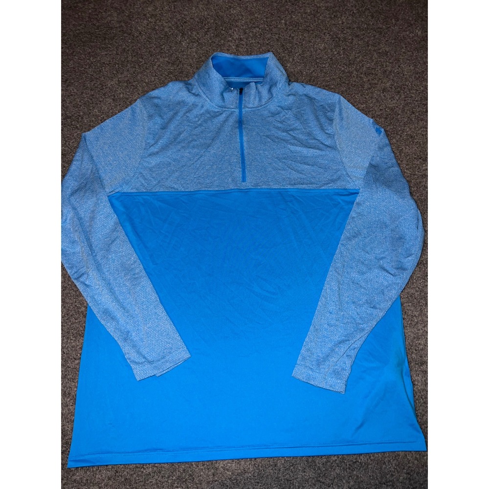 Under Armour Mens XL Blue Colorblock 1/4 Zip Pullover Activewear Shirt